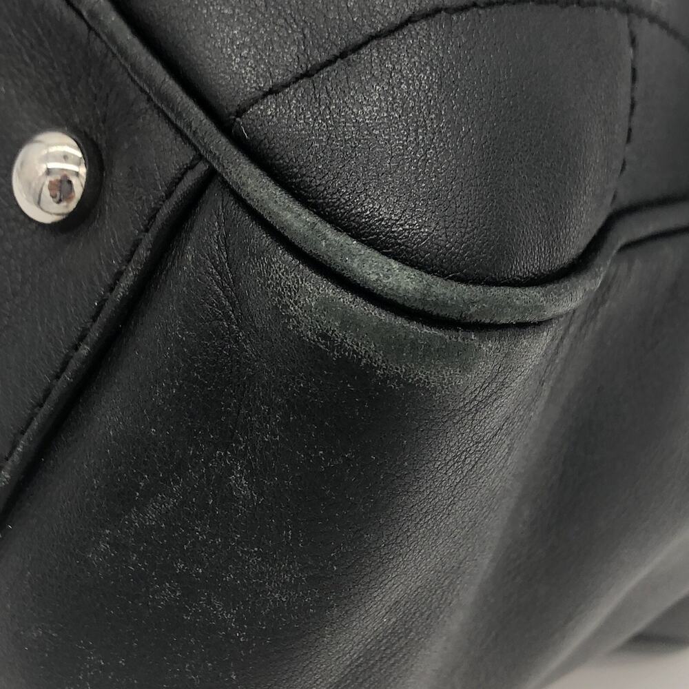 Authentic CHANEL Square Stitch CC Boston Bag Quilted Leather - Black - Large - Picture 14 of 16
